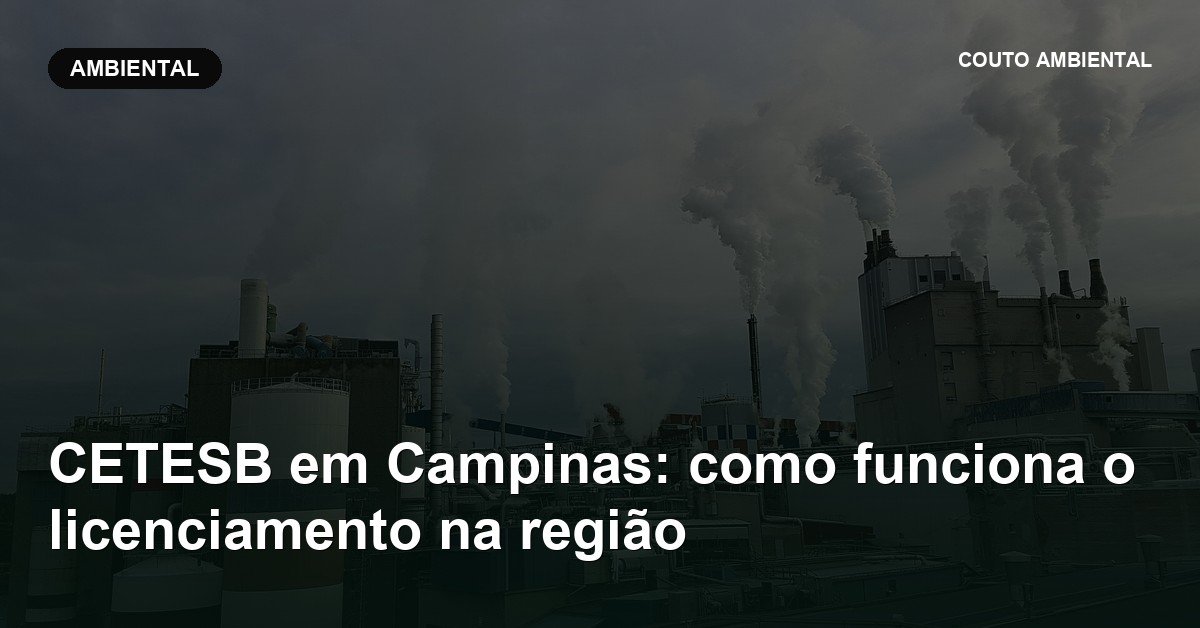 Capa do artigo da Couto Ambiental: cetesb em campinas licenciamento ambiental