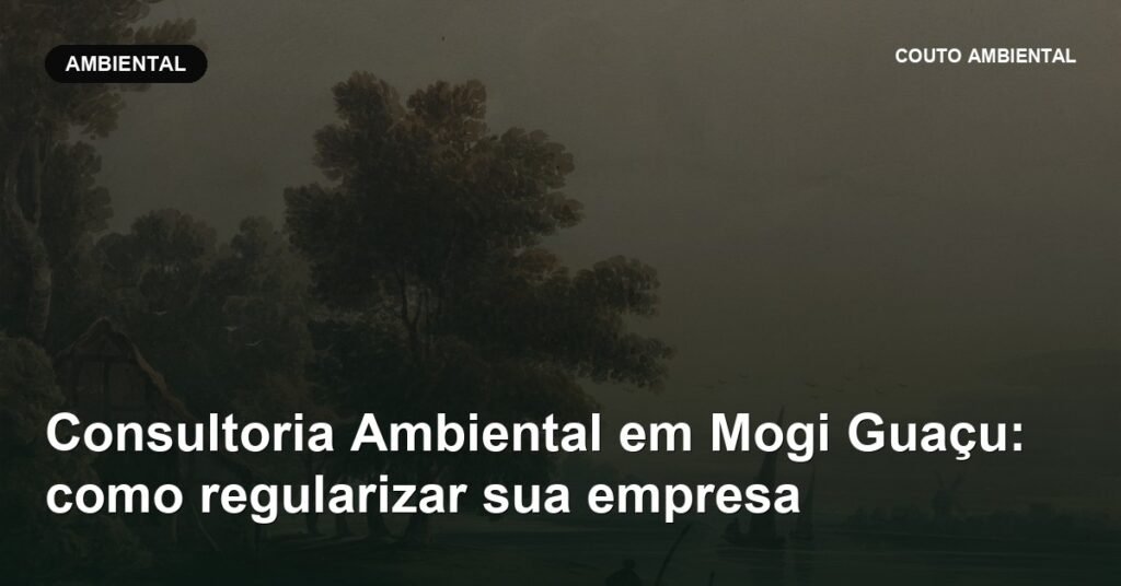Capa do artigo da Couto Ambiental: consultoria ambiental em mogi guacu